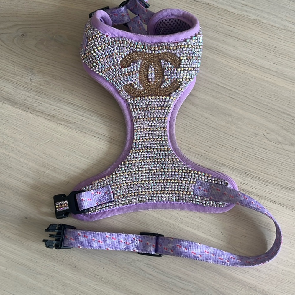 Bling costum CHANEL size small DOG harness